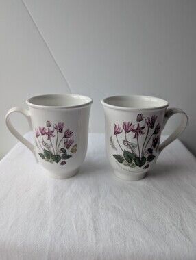 Portmeirion Botanic Garden English Beaker Mugs Cyclamen 25th Anniversary - 2